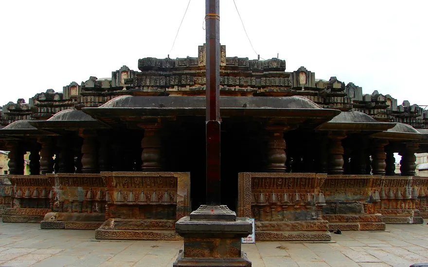 View of staggered square layout of mantapa of Harihareshwara Temple at Harihar
